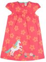 frugi - Bio Kinder Jersey Kleid "Little Lola" mit Pferde-Applikation und Blumen-Allover