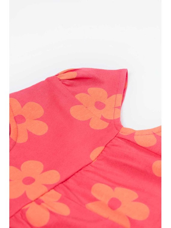 frugi - Bio Kinder Jersey Kleid "Little Lola" mit Pferde-Applikation und Blumen-Allover