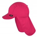 pure pure by BAUER - Bio Kinder Mütze mit Nackenschutz und Schirm, UPF 50+, magenta