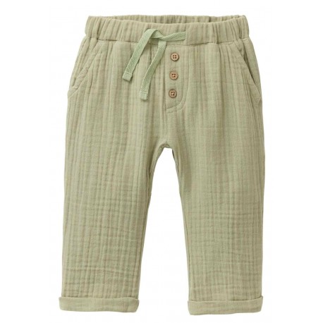 People Wear Organic - Bio Baby Musselin Hose mit Taschen, olivgrün