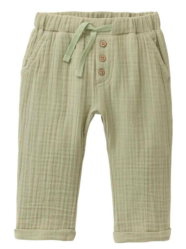 People Wear Organic - Bio Baby Musselin Hose mit Taschen, olivgrün