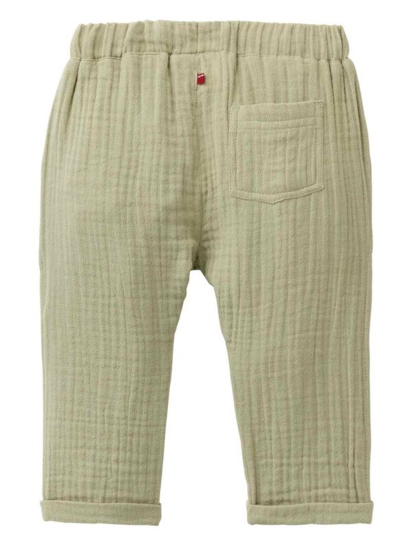 People Wear Organic - Bio Baby Musselin Hose mit Taschen, olivgrün