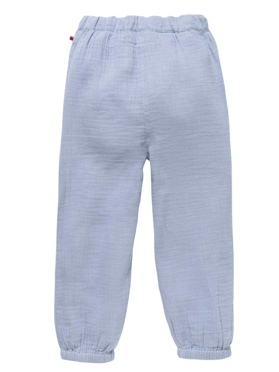 People Wear Organic - Bio Kinder Musselin Hose mit Taschen, taubenblau