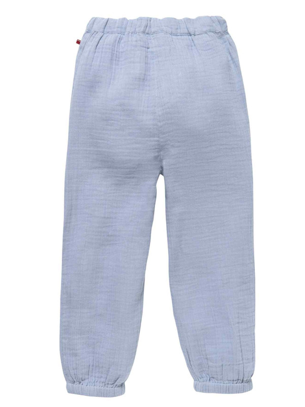 People Wear Organic - Bio Kinder Musselin Hose mit Taschen, taubenblau