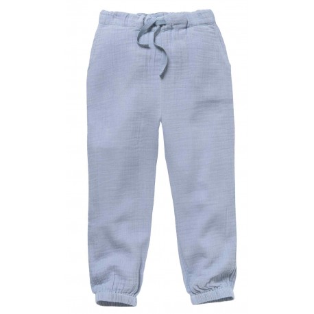 People Wear Organic - Bio Kinder Musselin Hose mit Taschen, taubenblau