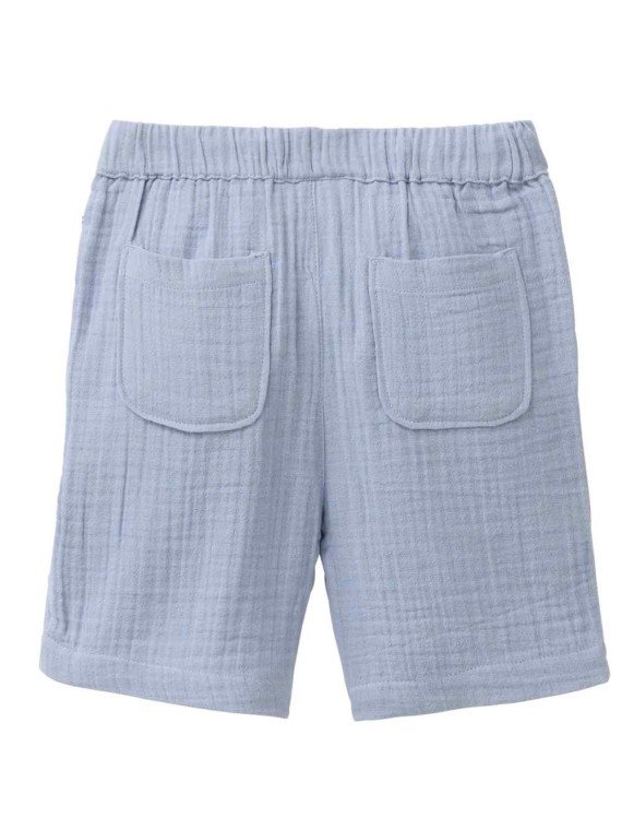People Wear Organic - Bio Kinder Musselin Shorts mit Taschen, taubenblau