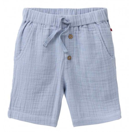 People Wear Organic - Bio Kinder Musselin Shorts mit Taschen, taubenblau