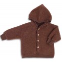 ENGEL - Bio Baby Fleece Jacke mit Kapuze, Wolle, zimt