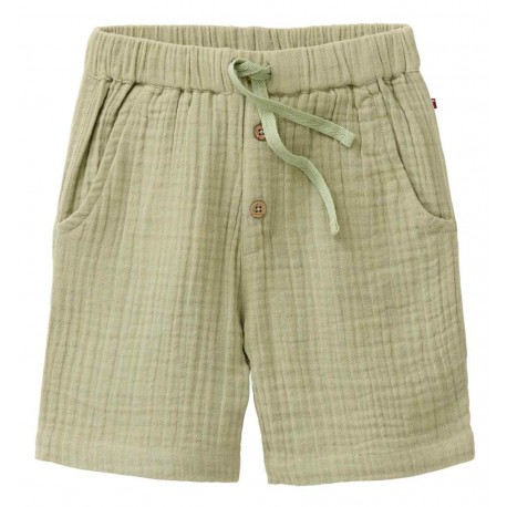 People Wear Organic - Bio Kinder Musselin Shorts mit Taschen, olivgrün