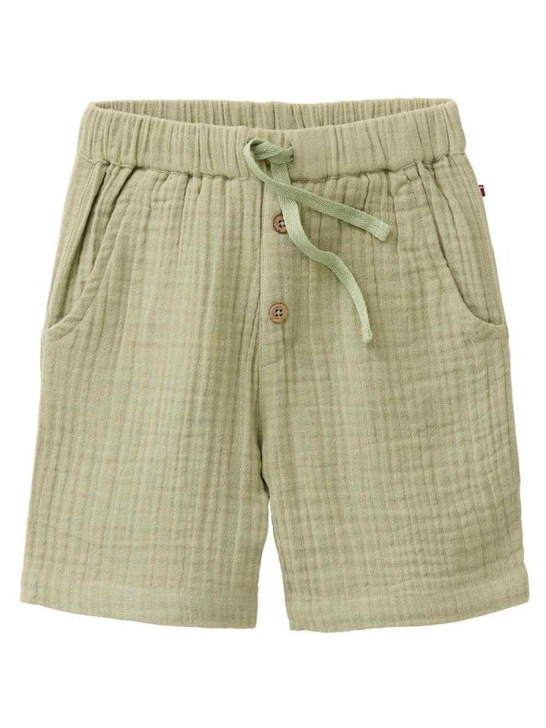 People Wear Organic - Bio Kinder Musselin Shorts mit Taschen, olivgrün