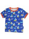 Toby tiger - Bio Kinder Schlafanzug kurz mit Schiff-Allover