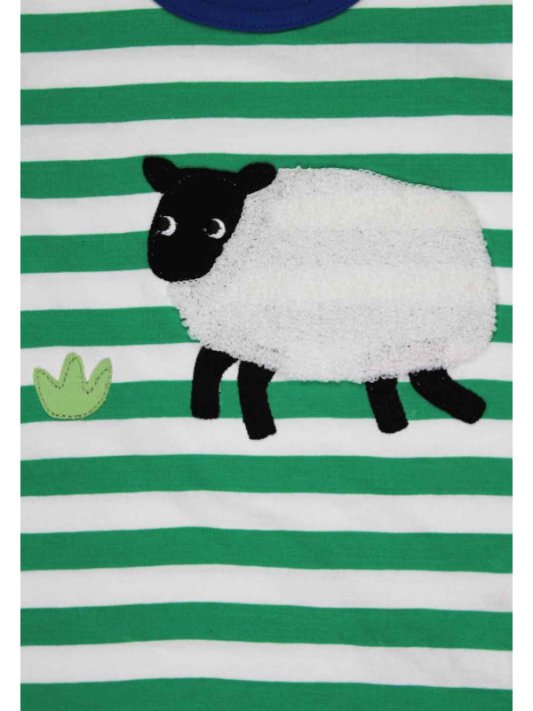 Toby tiger - Bio Kinder T-Shirt mit Schaf-Applikation und Streifen