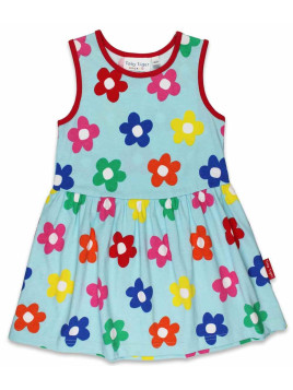 Toby tiger - Bio Kinder Jersey Kleid mit Blumen-Allover