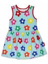Toby tiger - Bio Kinder Jersey Kleid mit Blumen-Allover