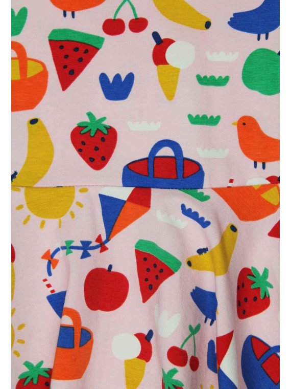 Toby tiger - Bio Kinder Jersey Skaterkleid mit Picknick-Allover