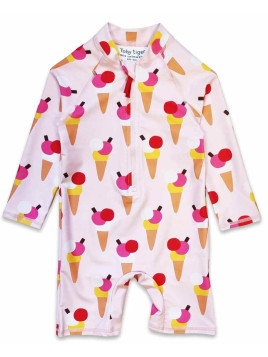 Toby tiger - Baby Schwimmanzug mit Eis-Allover, UPF 50+