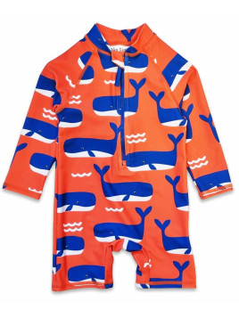 Toby tiger - Baby Schwimmanzug mit Wal-Allover, UPF 50+