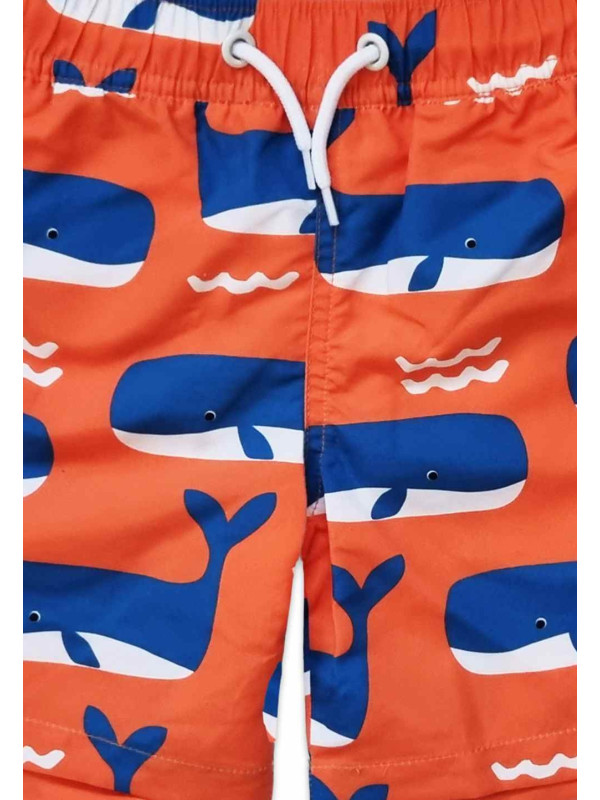 Toby tiger - Kinder Badeshorts mit Wal-Allover, UPF 50+