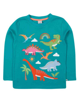 frugi - Bio Kinder Langarmshirt "FRUGI-Adventure" mit Dinosaurier-Applikation
