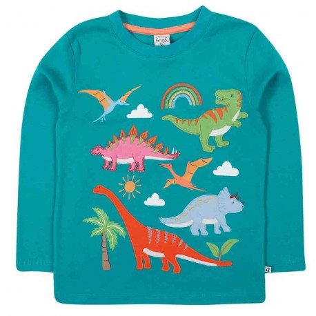 frugi - Bio Kinder Langarmshirt "FRUGI-Adventure" mit Dinosaurier-Applikation