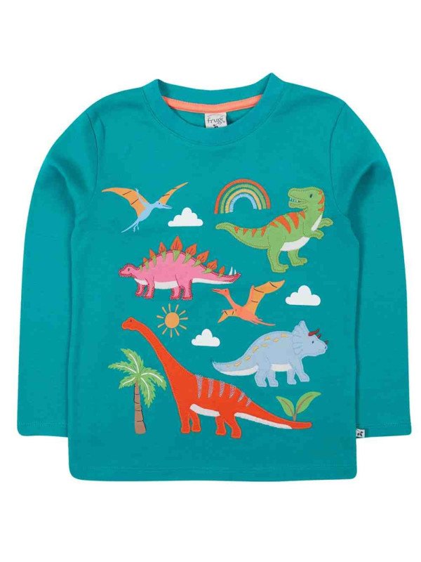 frugi - Bio Kinder Langarmshirt "FRUGI-Adventure" mit Dinosaurier-Applikation