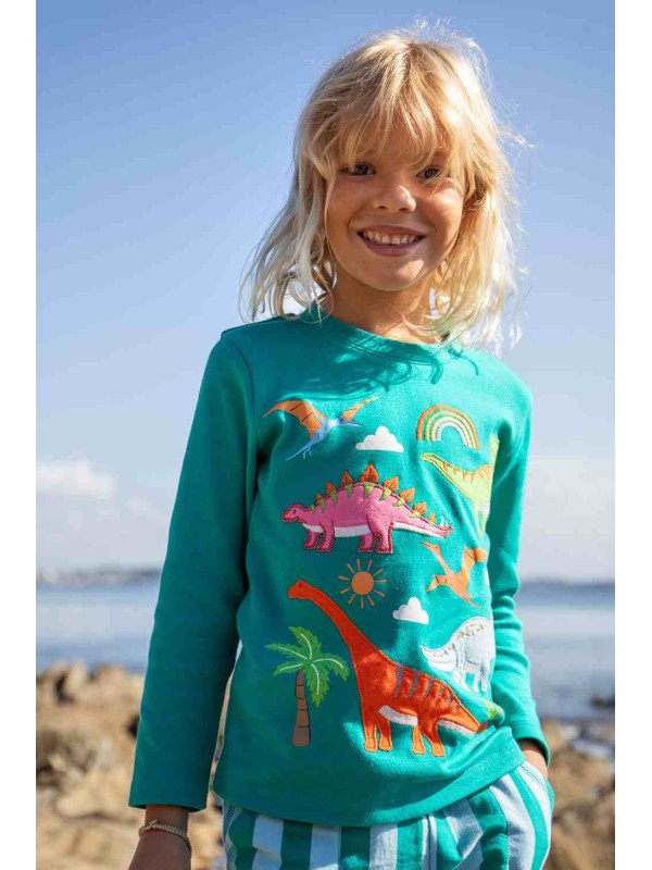 frugi - Bio Kinder Langarmshirt "FRUGI-Adventure" mit Dinosaurier-Applikation