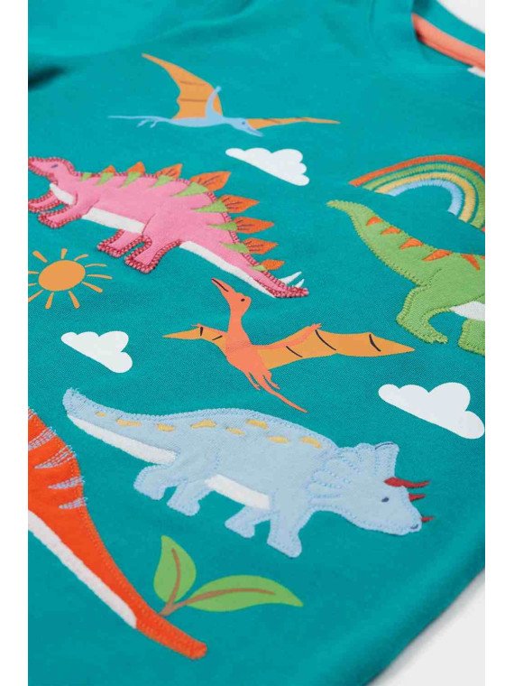 frugi - Bio Kinder Langarmshirt "FRUGI-Adventure" mit Dinosaurier-Applikation