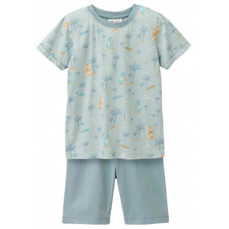 People Wear Organic - Bio Kinder Schlafanzug kurz mit Surfer-Druck