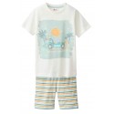 People Wear Organic - Bio Kinder Schlafanzug kurz mit Surfer-Druck und Streifen