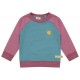 loud + proud - Bio Kinder Sweatshirt zweifarbig mit Sonnenstickerei, topaz/grape