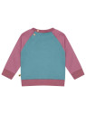 loud + proud - Bio Kinder Sweatshirt zweifarbig mit Sonnenstickerei, topaz/grape