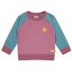 loud + proud - Bio Kinder Sweatshirt zweifarbig mit Sonnenstickerei, grape/topaz