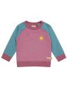 loud + proud - Bio Kinder Sweatshirt zweifarbig mit Sonnenstickerei, grape/topaz