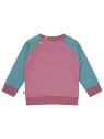 loud + proud - Bio Kinder Sweatshirt zweifarbig mit Sonnenstickerei, grape/topaz
