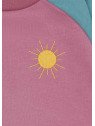 loud + proud - Bio Kinder Sweatshirt zweifarbig mit Sonnenstickerei, grape/topaz