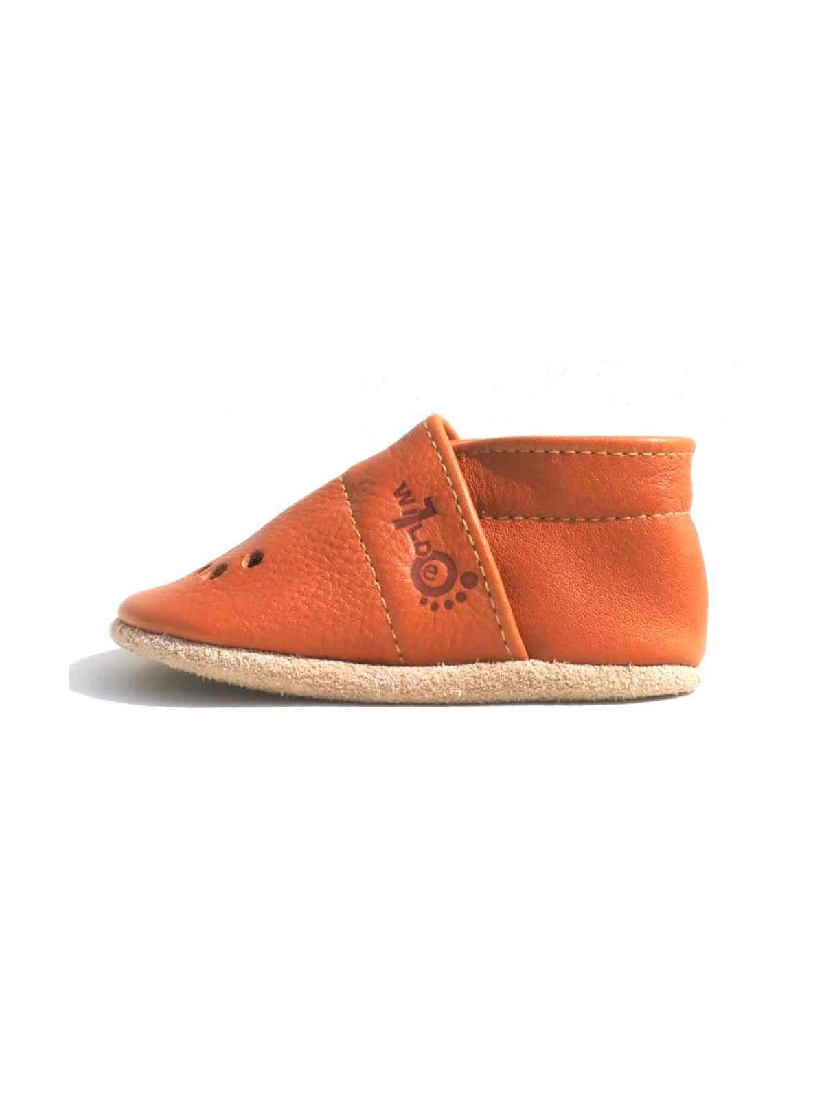 Wilde 10  - Bio Baby Lederschuhe "My first summer", calvados