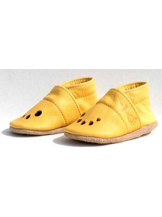 Wilde 10  - Bio Baby Lederschuhe "My first summer", honey