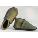 Wilde 10 - Bio Baby Lederschuhe "Classics mit Branding", olive