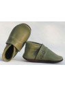 Wilde 10  - Bio Baby Lederschuhe "Brownie mit Branding", olive