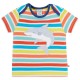 frugi - Bio Kinder T-Shirt "Frugi-Bobster" mit Hai-Applikation und Streifen