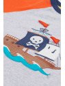 frugi - Bio Kinder T-Shirt "Frugi-Renny" mit Piratenschiff-Applikation