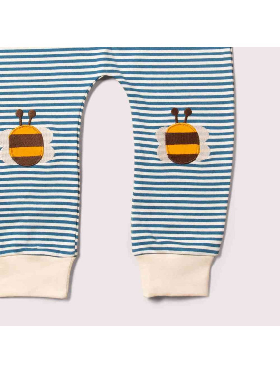 Little Green Radicals - Bio Baby Jersey Hose mit Streifen und Bienen-Patches
