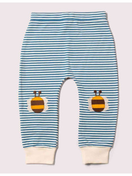 Little Green Radicals - Bio Baby Jersey Hose mit Streifen und Bienen-Patches