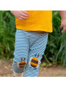 Little Green Radicals - Bio Baby Jersey Hose mit Streifen und Bienen-Patches