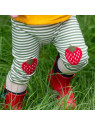 Little Green Radicals - Bio Kinder Jersey Hose mit Streifen und Erdbeer-Patches