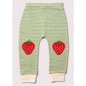 Little Green Radicals - Bio Kinder Jersey Hose mit Streifen und Erdbeer-Patches