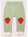 Little Green Radicals - Bio Kinder Jersey Hose mit Streifen und Erdbeer-Patches