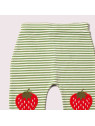 Little Green Radicals - Bio Kinder Jersey Hose mit Streifen und Erdbeer-Patches