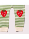 Little Green Radicals - Bio Kinder Jersey Hose mit Streifen und Erdbeer-Patches