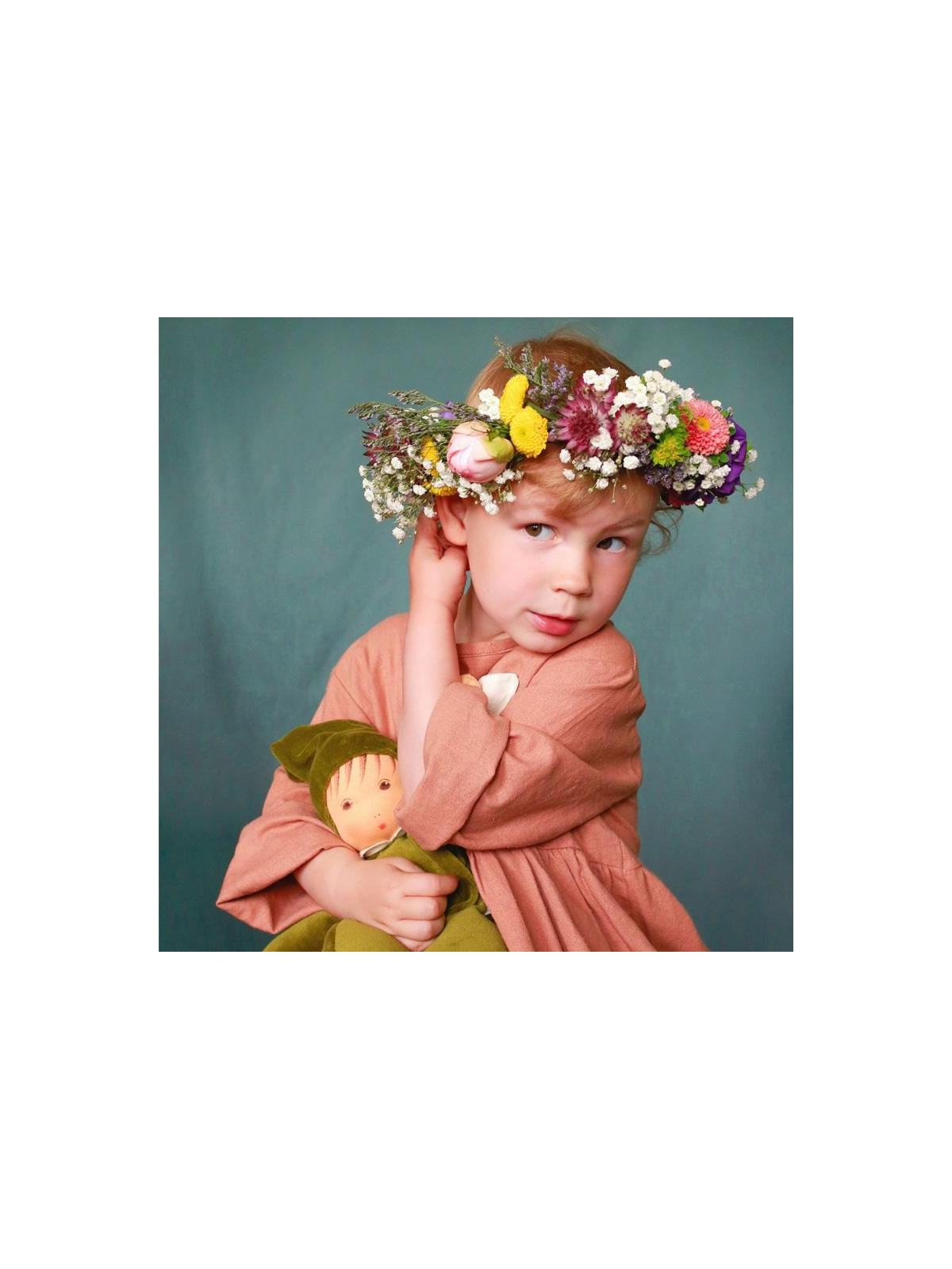 Nanchen Natur - Bio Baby Schmusepuppe "Nani" 30cm, mint